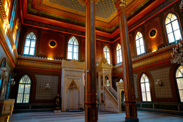Fototapeta na wymiar Islamic architecture. Yildiz Hamidiye Mosque in Besiktas Istanbul Turkey