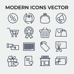 Shopping malls, retail set icon symbol template for graphic and web design collection logo vector illustration