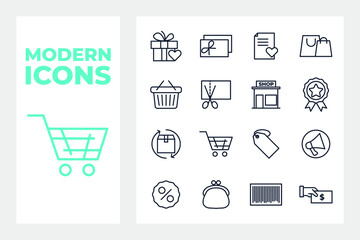 Shopping malls, retail set icon symbol template for graphic and web design collection logo vector illustration