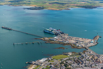 Aerial Views of the port of Holyhead, Anglesey, North Wales