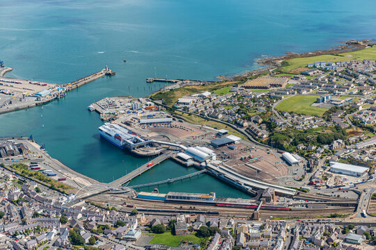 Aerial Views of the port of Holyhead, Anglesey, North Wales