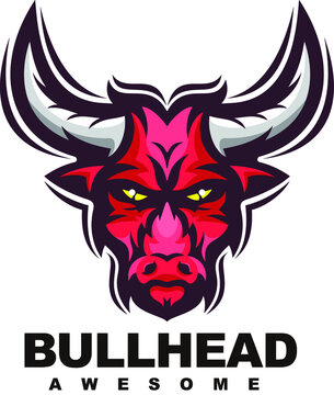 Bull Head Mascot logo