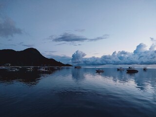 lake and mountains