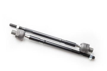 new tie rods for the steering rack on a white background