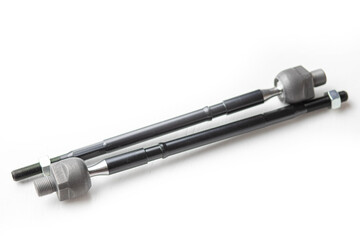 new tie rods for the steering rack on a white background