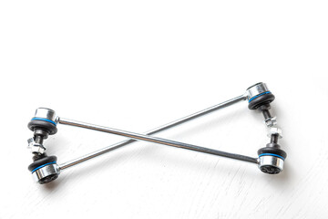 new car suspension stabilizer bar on a white background.