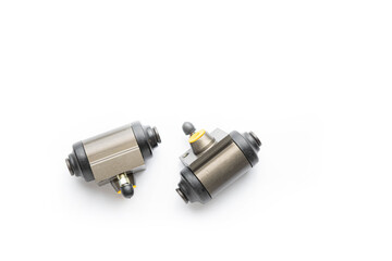 brake cylinders on a white background, brake system spare parts.