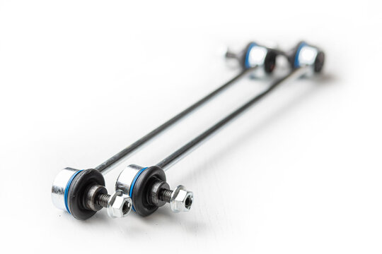 new car suspension stabilizer bar on a white background.