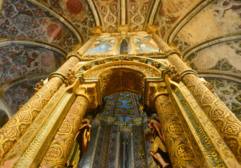 Fototapeta na wymiar Die Rundkirche im Christuskloster Convento de Cristo in Tomar, Portugal