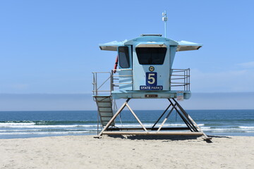 lifeguard tower on the beach - Powered by Adobe