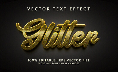 Gold and realistic glitter editable text effect