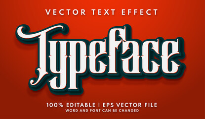 Typeface editable text style effect