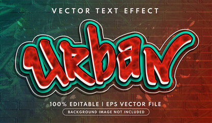 Urban text, graffiti editable text effect style - obrazy, fototapety, plakaty