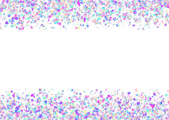 Fototapeta na wymiar Iridescent Confetti. Violet Retro Glitter. Kaleidoscope Texture.