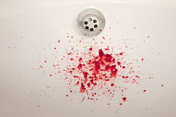 Fresh blood in the sink