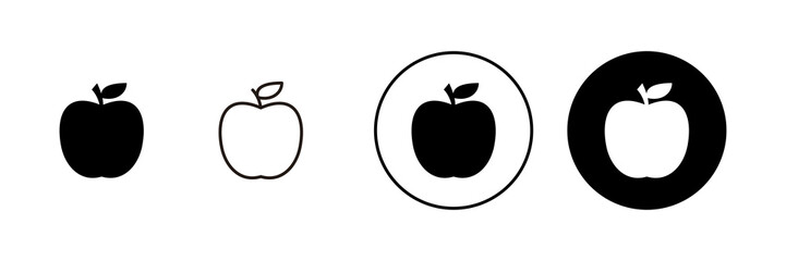 Apple icons set. Apple sign and symbols for web design.