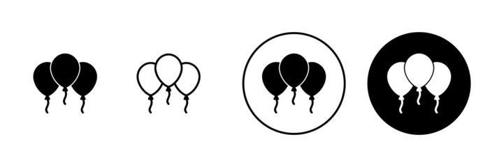 Balloon icons set. Party balloon sign and symbol