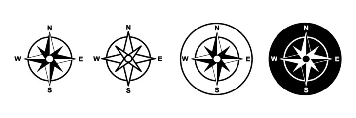 Compass icons set. arrow compass icon sign and symbol