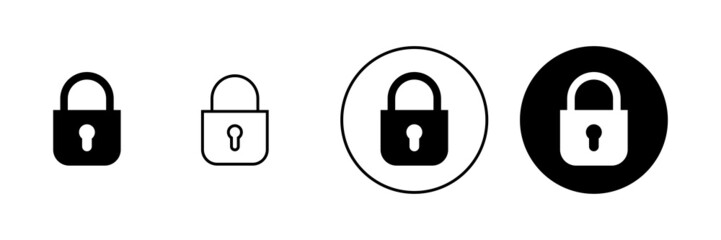 Lock icons set. Padlock sign and symbol. Encryption icon. Security symbol