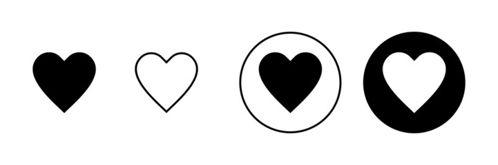 Love icons set. Heart sign and symbol. Like icon vector.