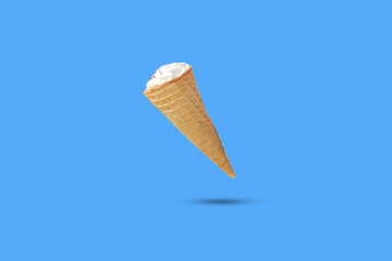 the abstract ice cream cone isolated on the color surface
