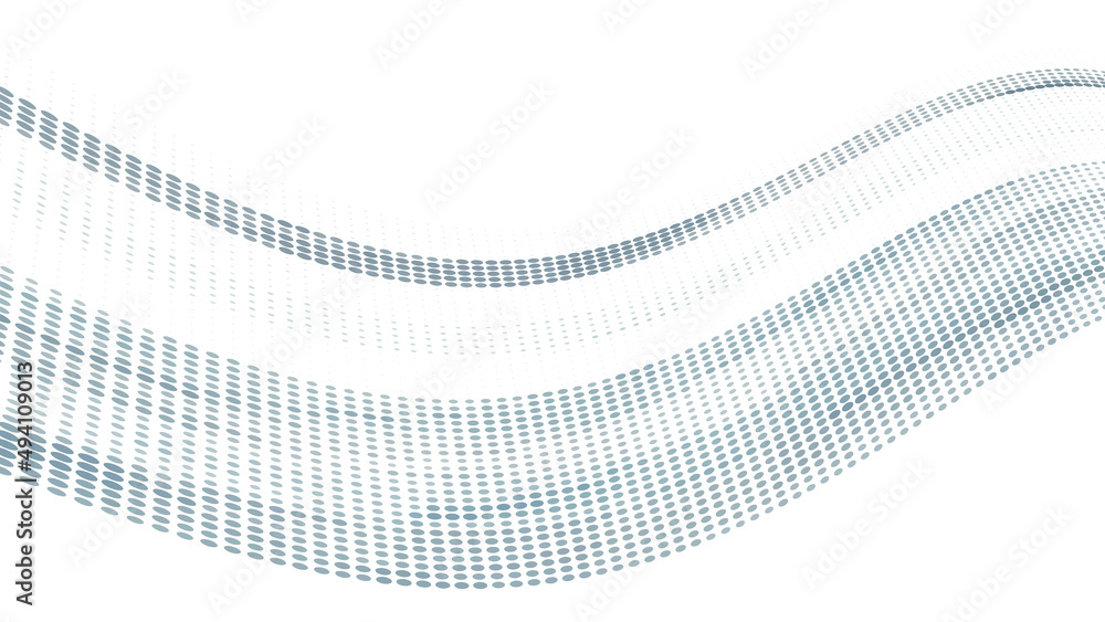 Leinwandbilder Abstract grey wave with halftone effect. Vector graphics