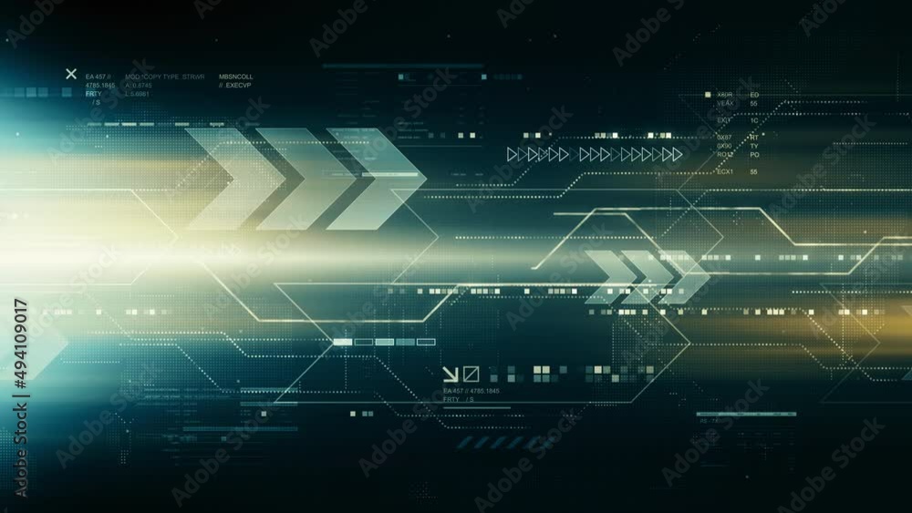 Poster technology background with glowing circuit lines and futuristic particles moving in a cyberspace. ab