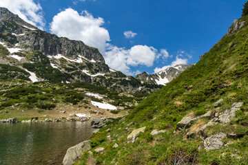 Landscape of Pirin Mountain near Popovo Lake, Bulgaria