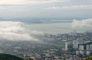 Morning low cloud of Penang Town
