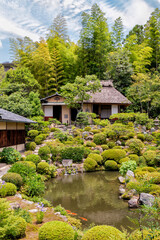 Fototapeta na wymiar The Old Garden and Teahouse of the Toji-in in Kyoto