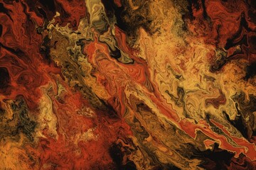 Fire and volcanic eruptions concept of fluid art cell background with abstract painted waves. 