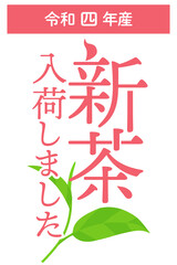 令和4年産 新茶入荷しました お知らせPOP ベクターイラスト 