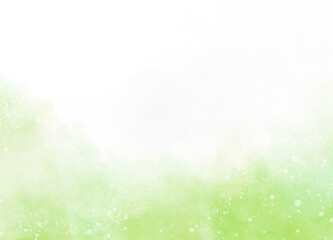Fototapeta na wymiar 背景に使える水彩風の手描き素材_雪の舞う緑