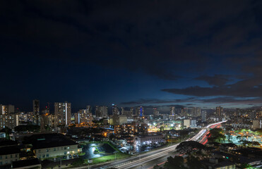 Fototapeta na wymiar City and traffic at night.