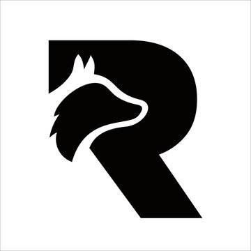 recommend clip art: Creative Design Logo Wolf With Shape Letter R Template Vector Illustrations
