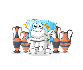 ice cube with greek clothing. cartoon mascot vector