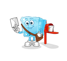 ice cube postman vector. cartoon character