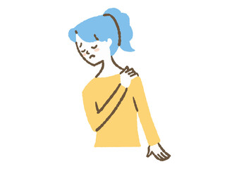 肩が凝っている女性_色