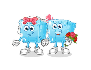 ice cube wedding cartoon. cartoon mascot vector