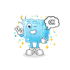 ice cube agree mascot. cartoon vector