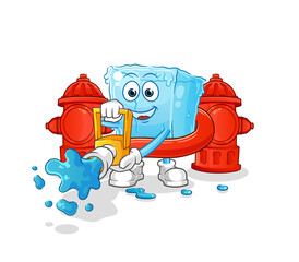 ice cube firefighter vector. cartoon character