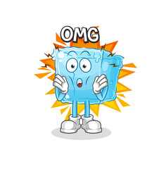 ice cube Oh my God vector. cartoon character