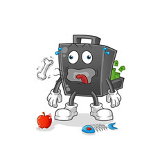money briefcase burp mascot. cartoon vector