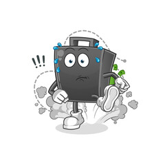 money briefcase running illustration. character vector