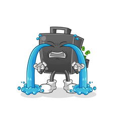 money briefcase crying illustration. character vector