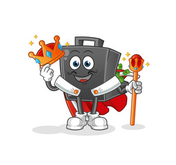 money briefcase king vector. cartoon character