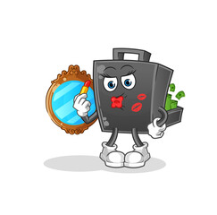 money briefcase make up mascot. cartoon vector