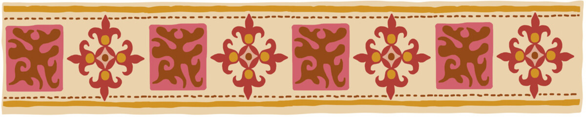 Ethnic background on the theme of Scythian and Turkic art, vector design, border