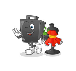 money briefcase fashion designer vector. cartoon character
