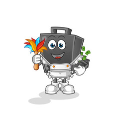 Fototapeta premium money briefcase maid mascot. cartoon vector